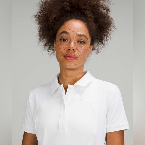 Lululemon Quick-Drying Short Sleeve Polo Shirt in White Size 4 - Picture 4 of 4